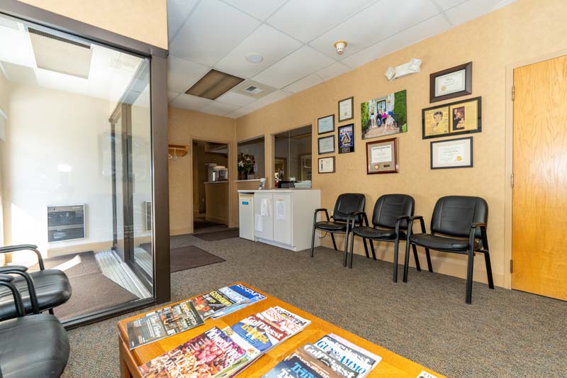 A photo of the front office and waiting area at Family Dental Practice in Kokomo IN.
